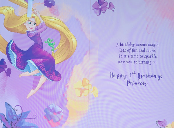 Age 4 birthday card- Disney Princesses