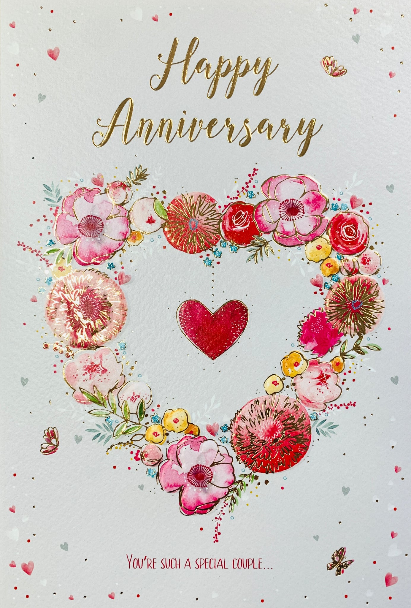 Your wedding anniversary card- floral heart