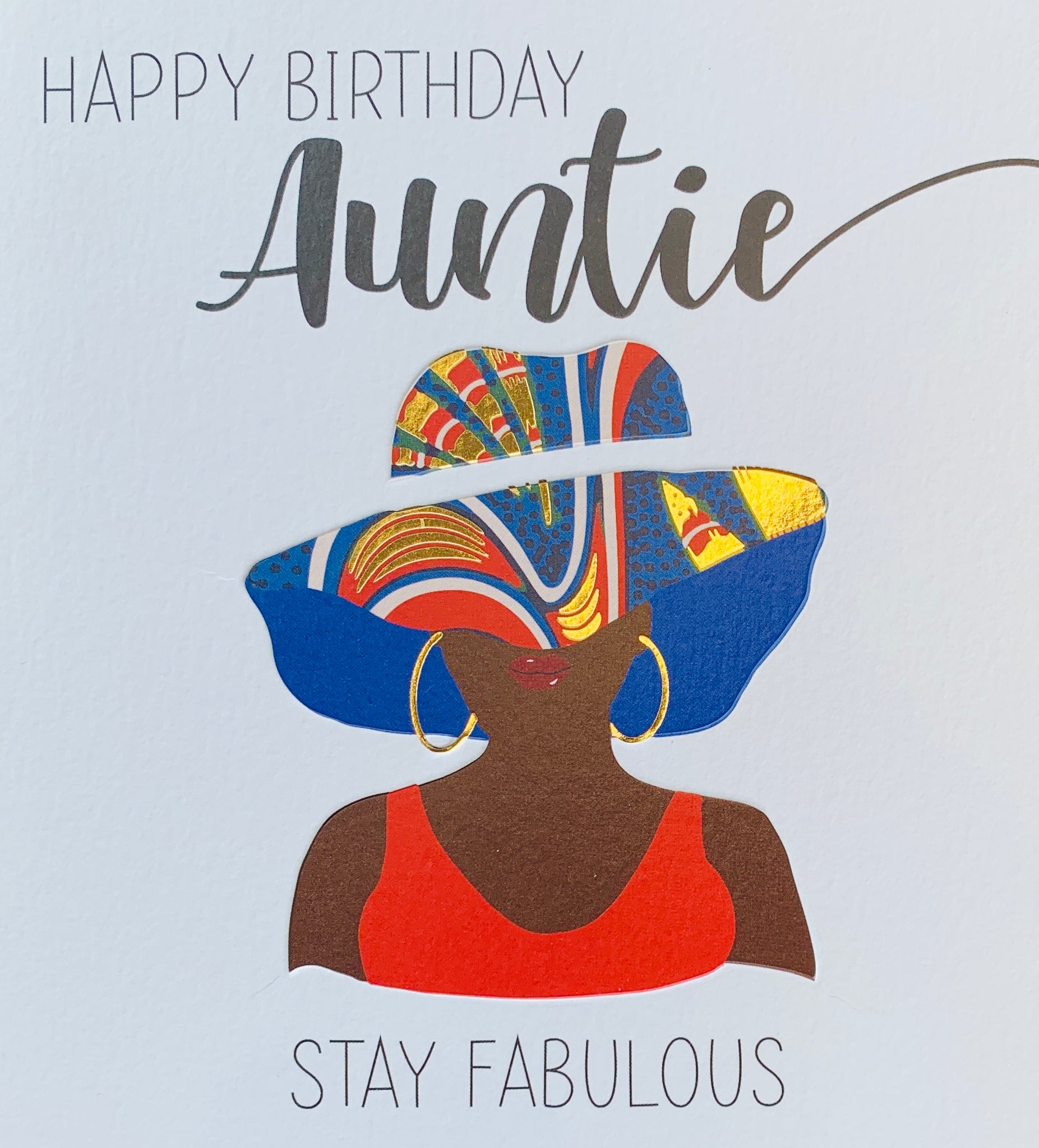 Auntie birthday card - Afro Touch