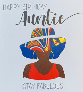 Auntie birthday card - Afro Touch