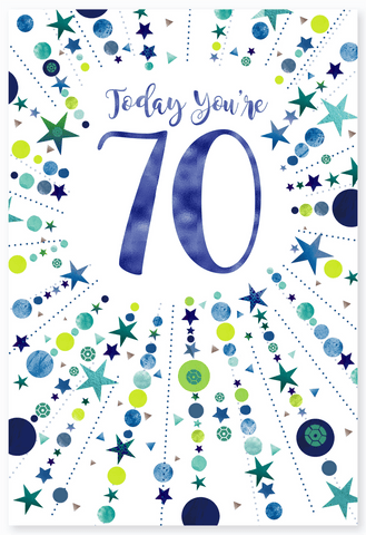 70th birthday card- modern stars