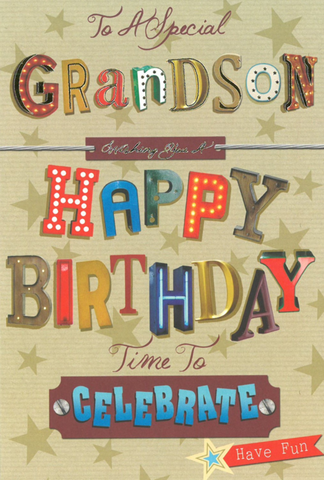 Grandson birthday card - modern design