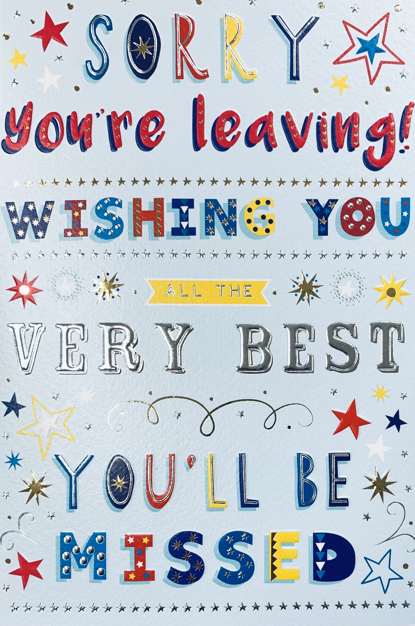 Leaving card- colourful text
