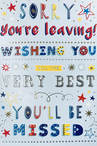Leaving card- colourful text