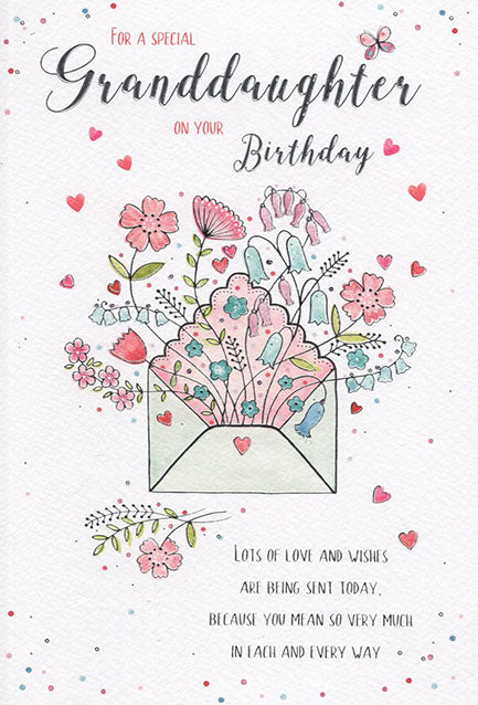 Granddaughter birthday card - lovely flowers