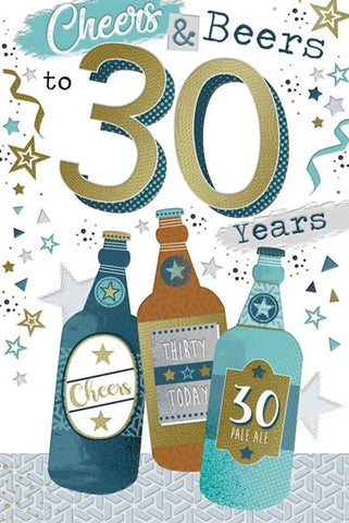 30th birthday card - birthday beers