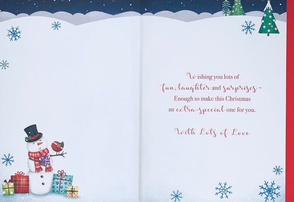 Uncle Christmas card- cute snowman