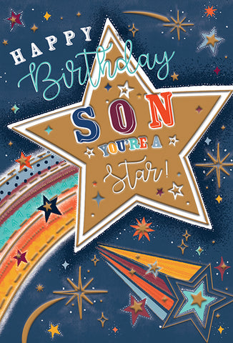 Son birthday card- shooting stars