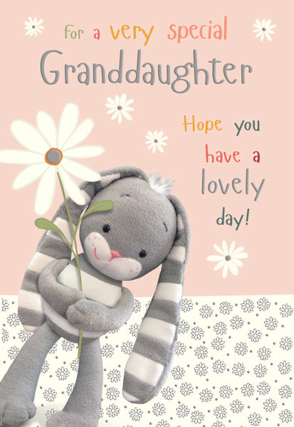 Granddaughter birthday card- cute rabbit