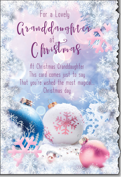 Granddaughter Christmas card- sentimental verse