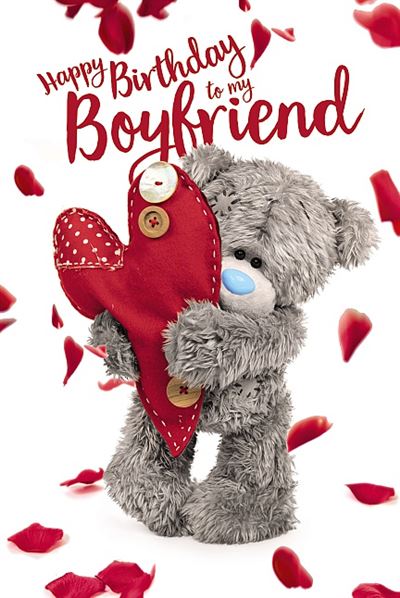 Me to you Boyfriend birthday card 3D bear holding heart