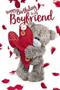 Me to you Boyfriend birthday card 3D bear holding heart