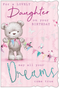 Daughter birthday card- cute bear