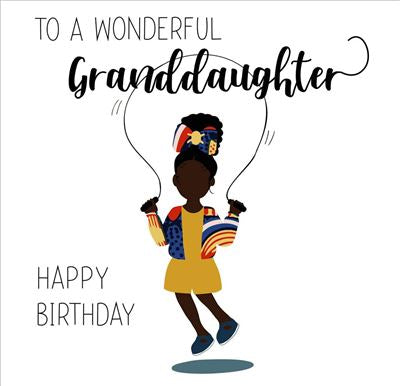 Granddaughter birthday card - Afro touch