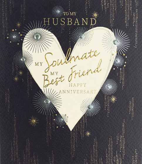 Husband anniversary card- heart and stars
