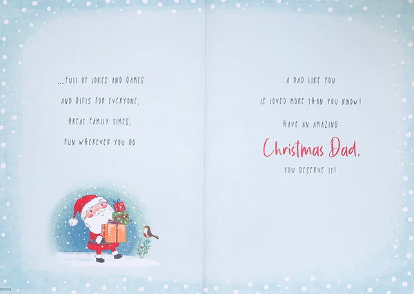 Dad Christmas card - cute Santa l