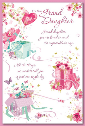 Granddaughter birthday card - sentimental verse